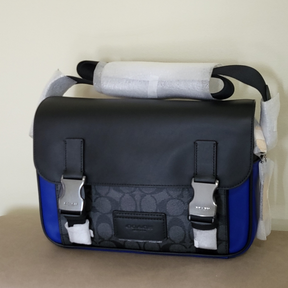 Coach Track Crossbody In Colorblock Signature Canvas